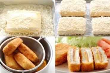 Tofu clamp cheese fried: a little fat but delicious